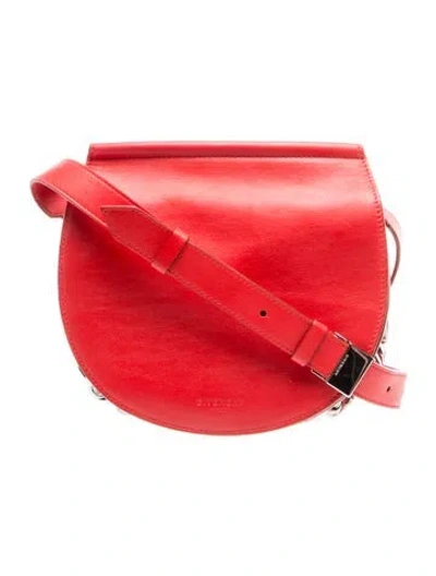 Pre-owned Givenchy Leather Infinity Saddle Bag Mini In Red