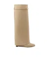 Givenchy Shark 95 Leather Knee-high Boots In Neutral