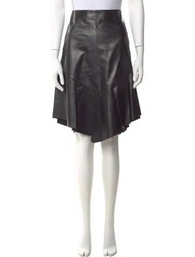 Pre-owned Givenchy Leather Knee-length Skirt In Black