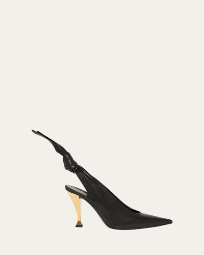 GIVENCHY LEATHER KNOTTED SLINGBACK PUMPS