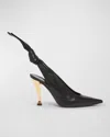 Givenchy Beauw 95 Leather Slingback Pumps In Black Golden