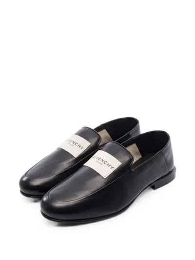 Pre-owned Givenchy Leather Label Loafers In Black