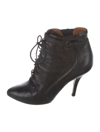 Pre-owned Givenchy Leather Lace-up Boots In Black