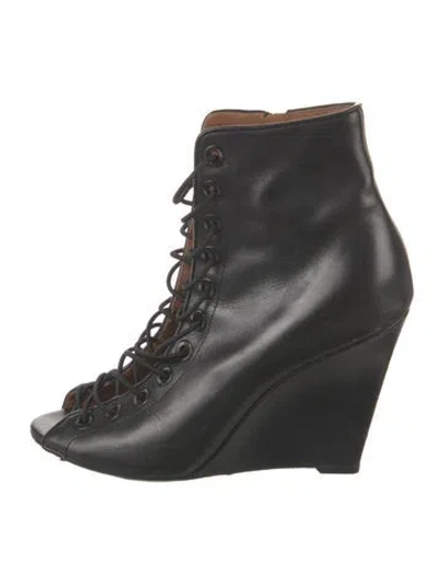 Pre-owned Givenchy Leather Lace-up Boots In Black