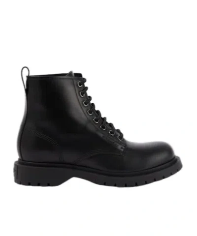 Givenchy Chunky Sole Leather Ankle Boots With Pull Tab In Black