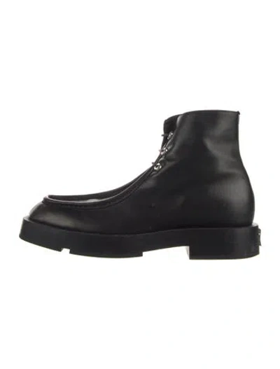 Pre-owned Givenchy Leather Lace-up Boots In Black