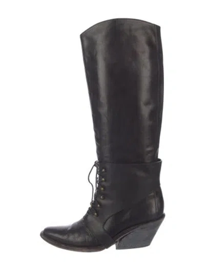 Pre-owned Givenchy Leather Lace-up Boots In Blue