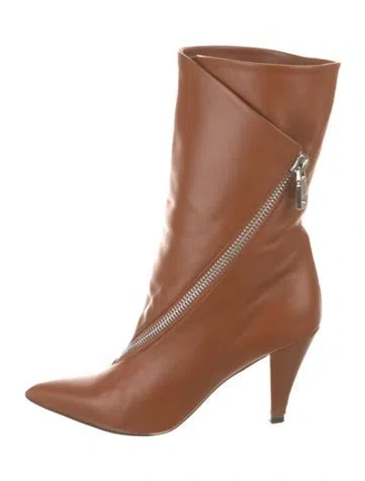 Pre-owned Givenchy Leather Lace-up Boots In Brown
