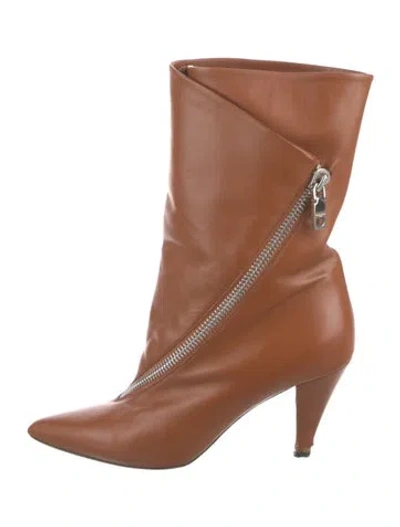 Pre-owned Givenchy Leather Lace-up Boots In Brown