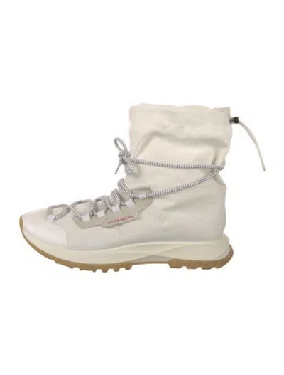 Pre-owned Givenchy Leather Lace-up Boots In White