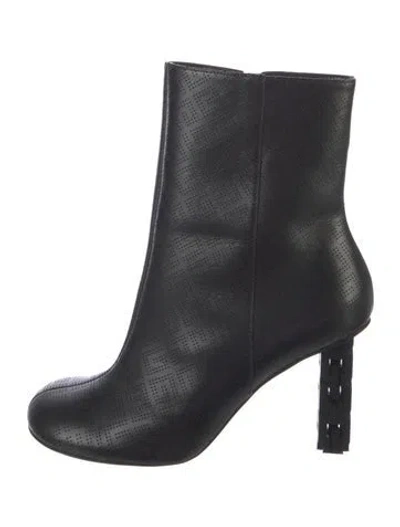 Pre-owned Givenchy Leather Lasercut Accents Boots In Black