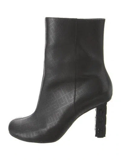 Pre-owned Givenchy Leather Lasercut Accents Boots In Black
