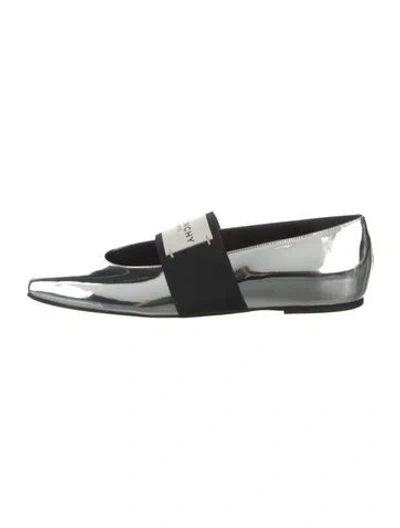 Pre-owned Givenchy Leather Mary Jane Flats In Silver