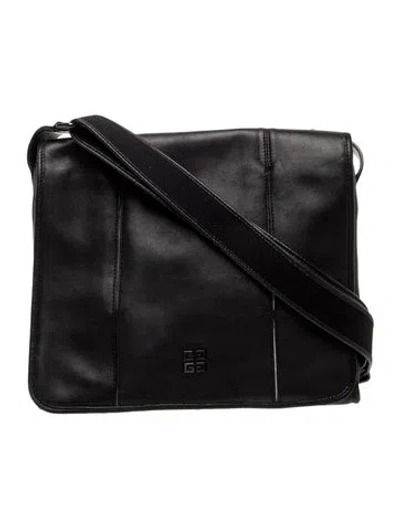 Pre-owned Givenchy Leather Messenger Bag In Black