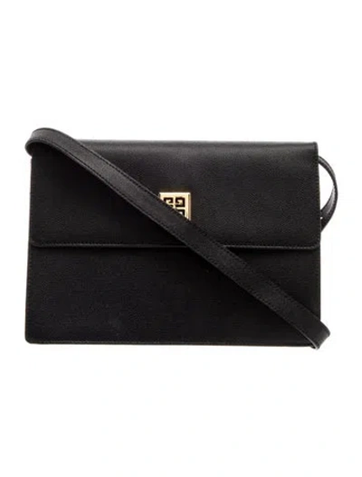 Pre-owned Givenchy Leather Messenger Bag In Black