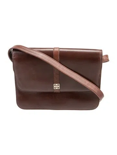 Pre-owned Givenchy Leather Messenger Bag In Brown