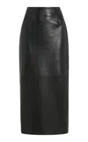 Givenchy Midi Pencil Skirt In Leather In Black