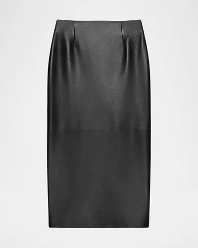 Givenchy Leather Midi Pencil Skirt In Black