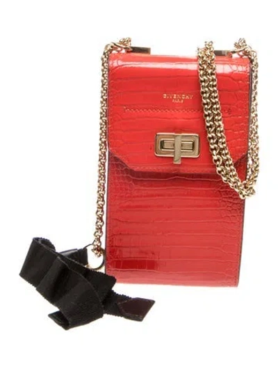 Pre-owned Givenchy Leather Mini Catena Bag In Red