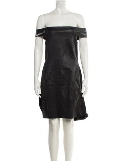 Pre-owned Givenchy Leather Mini Dress In Black