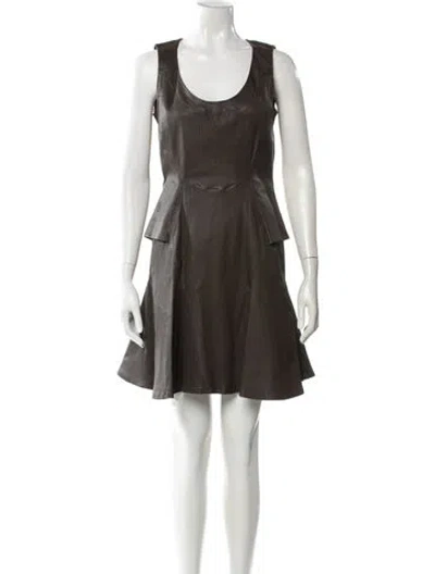 Pre-owned Givenchy Leather Mini Dress In Brown