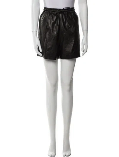 Pre-owned Givenchy Leather Mini Shorts In Black