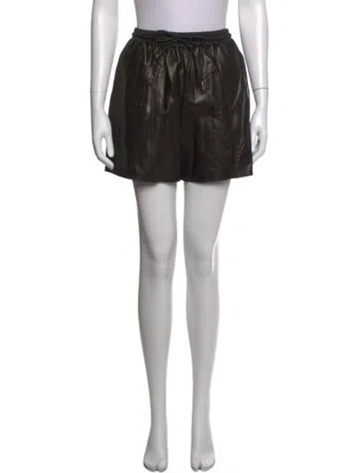 Pre-owned Givenchy Leather Mini Shorts In Black