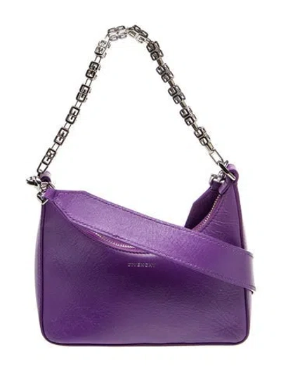 Pre-owned Givenchy Leather Moon Cut Out Mini In Purple