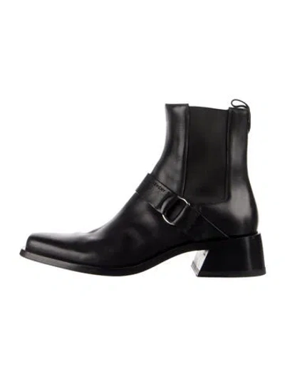 Pre-owned Givenchy Leather Moto Boots In Black