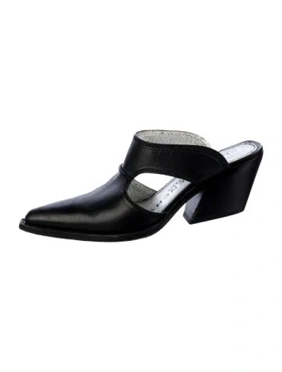 Pre-owned Givenchy Leather Mules In Black