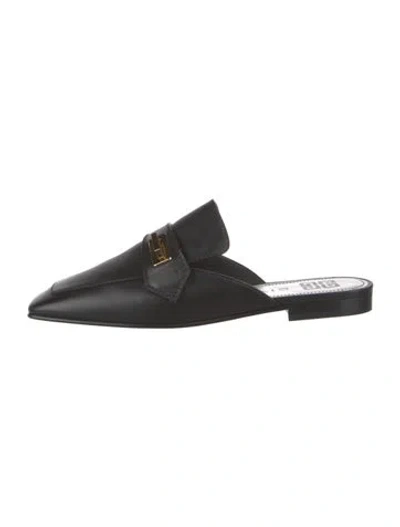 Pre-owned Givenchy Leather Mules In Black