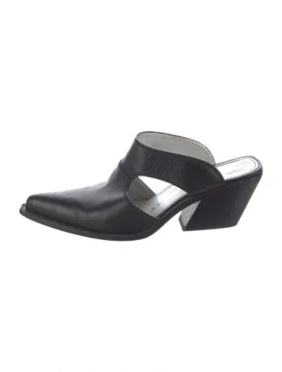 Pre-owned Givenchy Leather Mules In Black