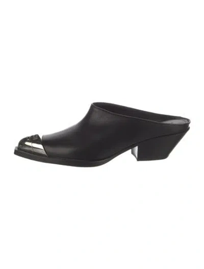 Pre-owned Givenchy Leather Mules In Black