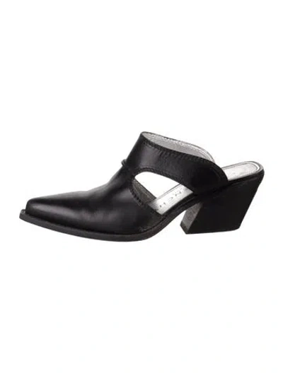 Pre-owned Givenchy Leather Mules In Black