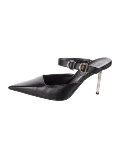 Pre-owned Givenchy Leather Mules In Black