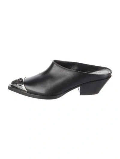 Pre-owned Givenchy Leather Mules In Black