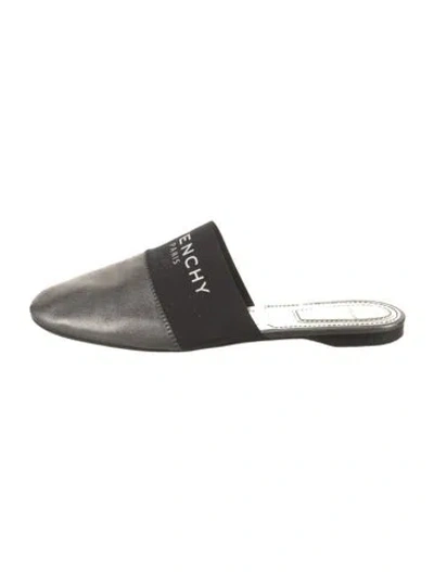 Pre-owned Givenchy Leather Mules In Black/silver