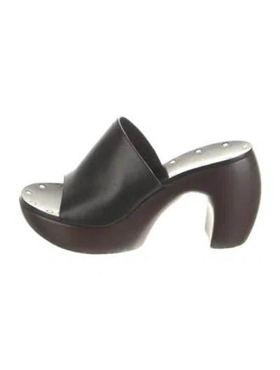 Pre-owned Givenchy Leather Mules In Brown