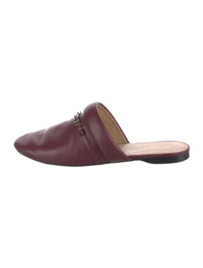 Pre-owned Givenchy Leather Mules In Burgundy
