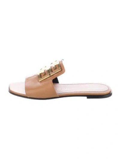 Pre-owned Givenchy Leather Mules In Neutral