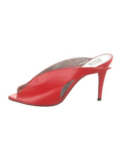 Pre-owned Givenchy Leather Mules In Red