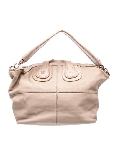 Pre-owned Givenchy Leather Nightingale Medium In Neutrals