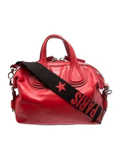 Pre-owned Givenchy Leather Nightingale Micro In Red