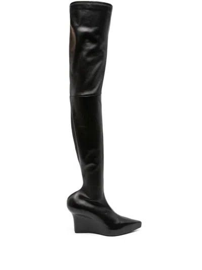 Givenchy Leather Over The Knee Heel Boots