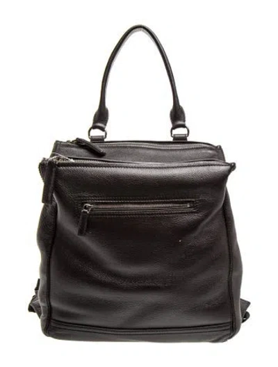 Pre-owned Givenchy Leather Pandora Backpack In Black