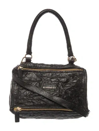 Pre-owned Givenchy Leather Pandora Bag Medium In Black