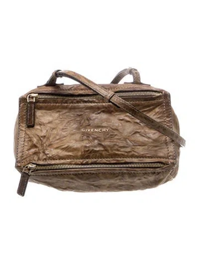 Pre-owned Givenchy Leather Pandora Bag Medium In Brown