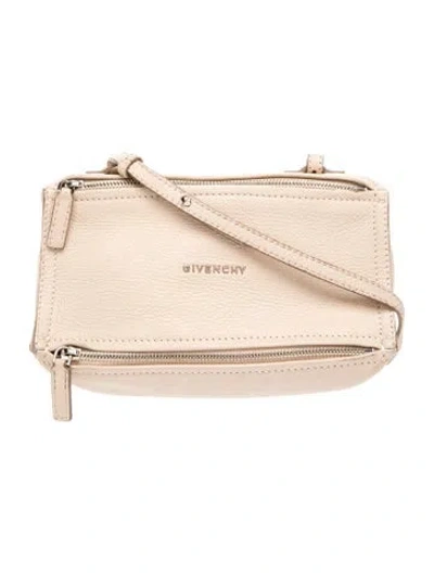 Pre-owned Givenchy Leather Pandora Bag Mini In Neutrals