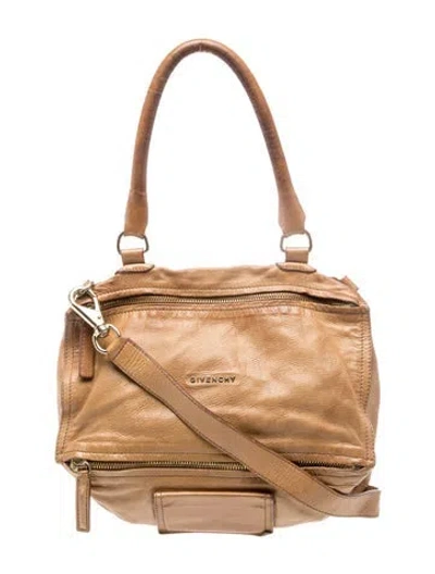 Pre-owned Givenchy Leather Pandora Handbag In Brown