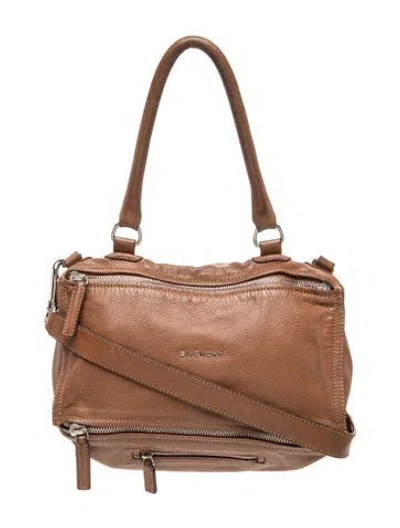 Pre-owned Givenchy Leather Pandora Medium In Brown